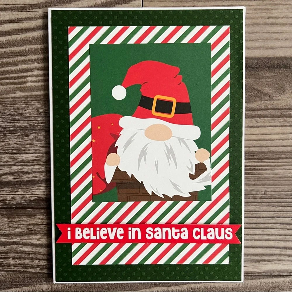 Handmade Christmas Holiday Gnome Greeting Cards Set of 12 5”x7” With Envelopes